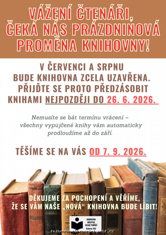 ???? Vážení čtenáři, čeká nás velká proměna knihov